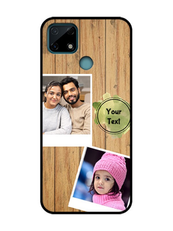 Custom Realme C25 Custom Metal Phone Case - Wooden Texture Design