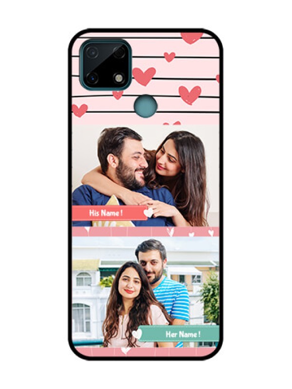 Custom Realme C25 Custom Metal Phone Case - Photo With Heart Design