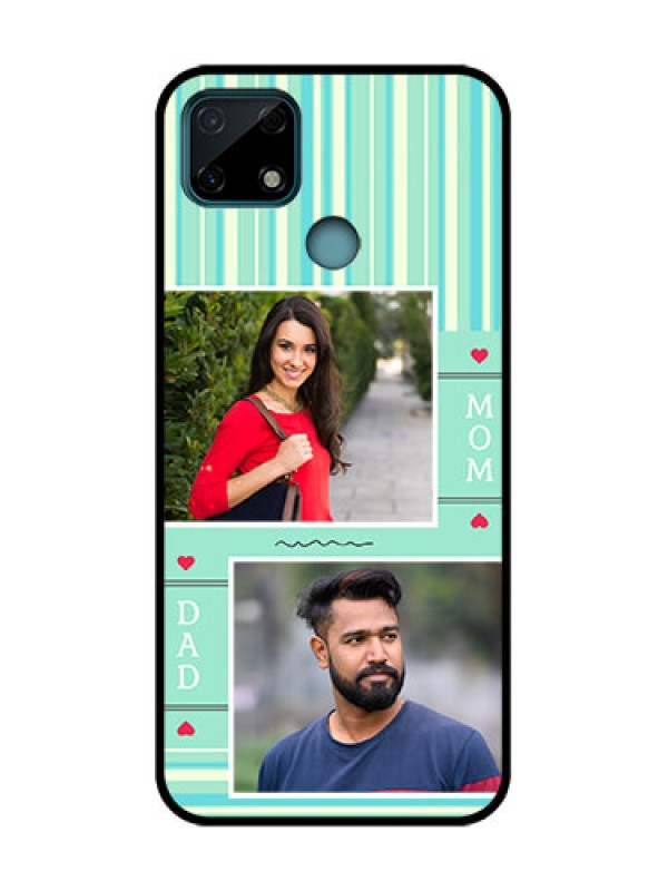 Custom Realme C25 Custom Metal Phone Case - Mom and Dad Pic Design