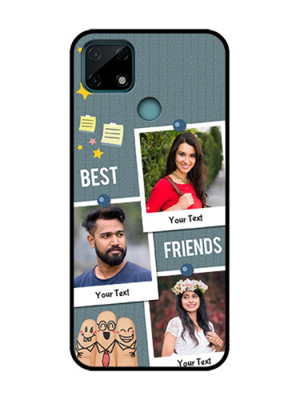Custom Realme C25 Custom Metal Phone Case - Sticky Frames And Friendship Design
