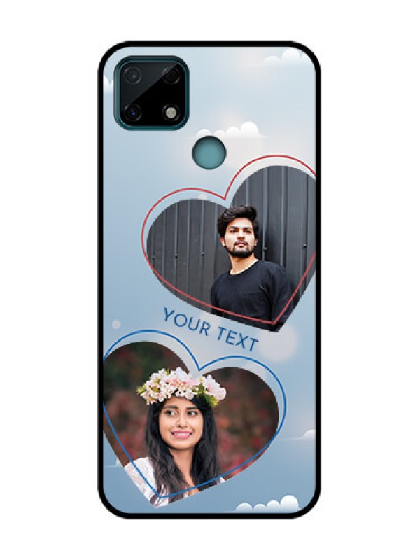 Custom Realme C25 Custom Metal Phone Case - Blue Color Couple Design
