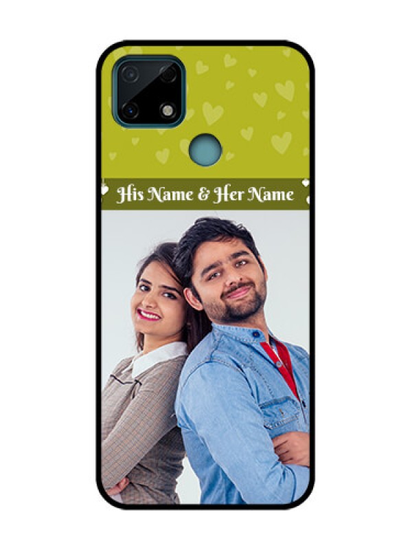 Custom Realme C25 Custom Metal Phone Case - You and Me Heart Design
