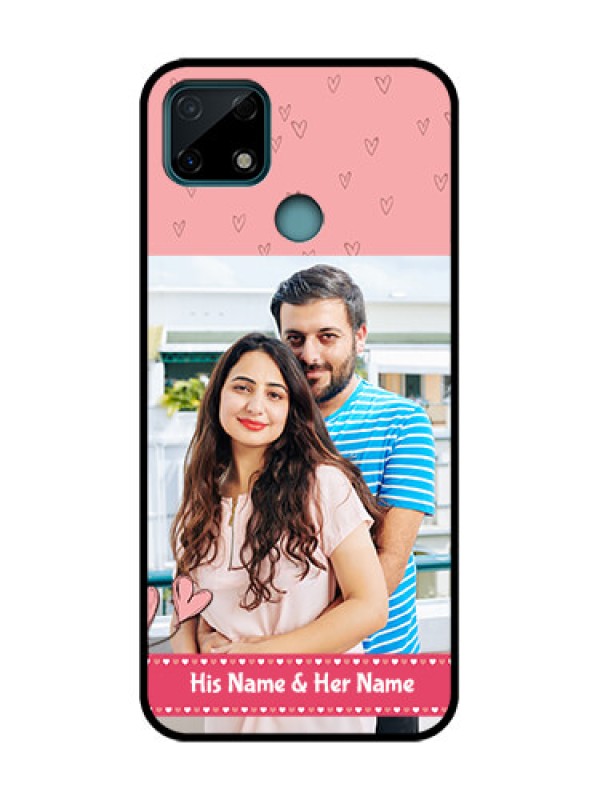 Custom Realme C25 Custom Metal Phone Case - Love Design Peach Color
