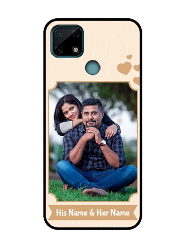Custom Realme C25 Custom Metal Phone Case - With Confetti Love Design