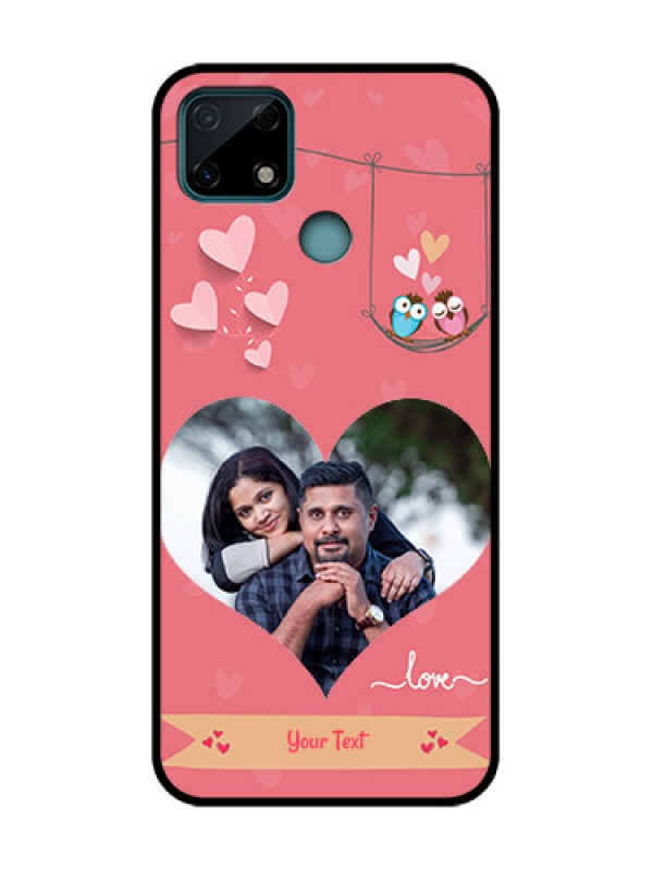 Custom Realme C25 Custom Metal Phone Case - Peach Color Love Design