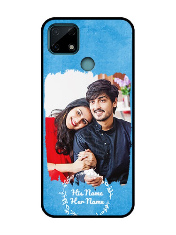 Custom Realme C25 Custom Metal Phone Case - Blue Color Vintage Design