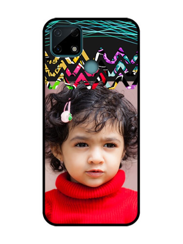 Custom Realme C25 Custom Metal Phone Case - Neon Abstract Design