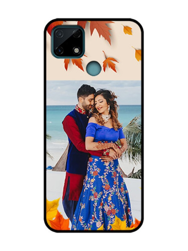 Custom Realme C25 Custom Metal Phone Case - Autumn Maple Leaves Design