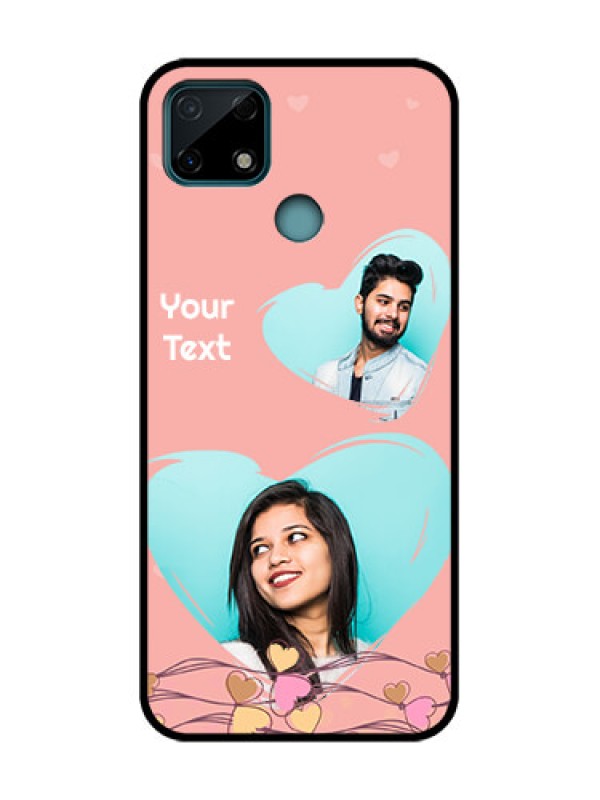 Custom Realme C25 Custom Metal Phone Case - Love Doodle Design