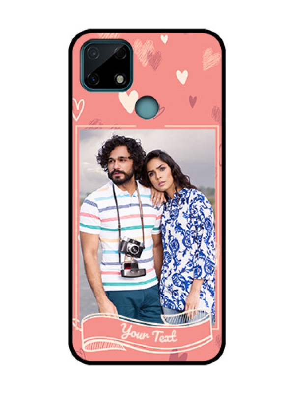 Custom Realme C25 Custom Metal Phone Case - Love Doodle Art Design