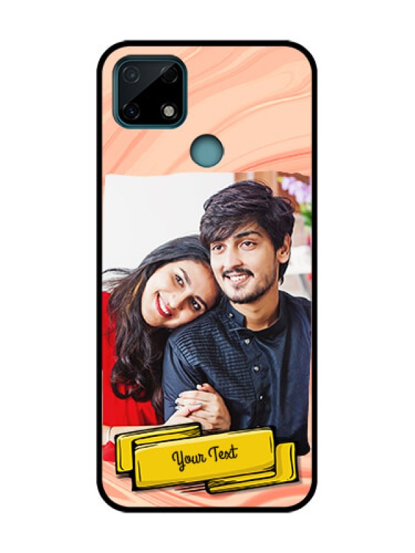 Custom Realme C25 Custom Metal Phone Case - Marble Texture Design