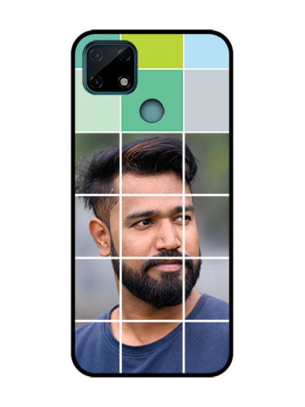 Custom Realme C25 Custom Metal Phone Case - With White Box Pattern