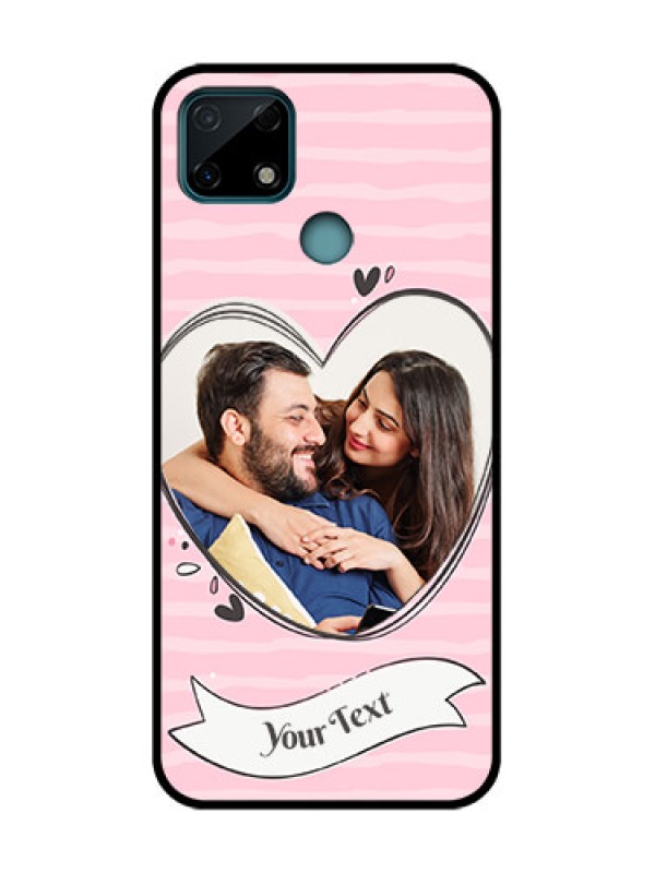 Custom Realme C25 Custom Metal Phone Case - Vintage Heart Design