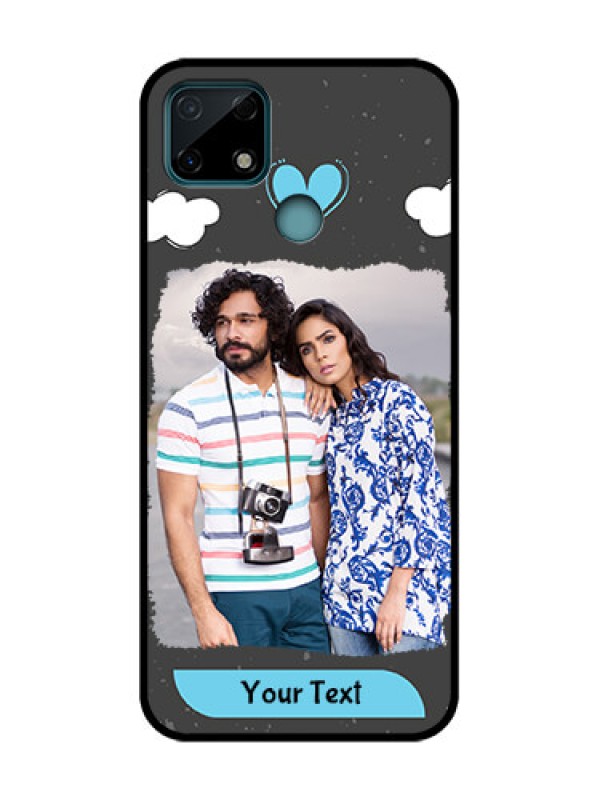 Custom Realme C25 Custom Metal Phone Case - Splashes With Love Doodles Design