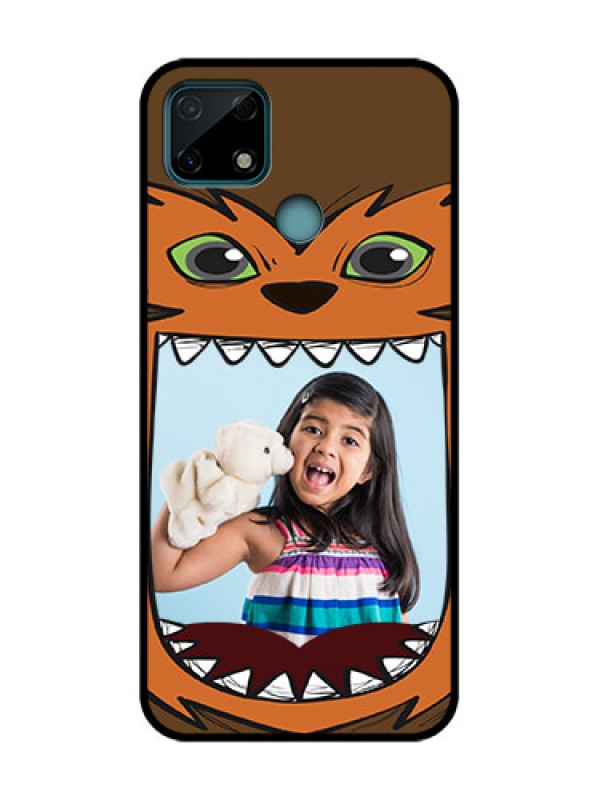 Custom Realme C25 Custom Metal Phone Case - Owl Monster Back Case Design