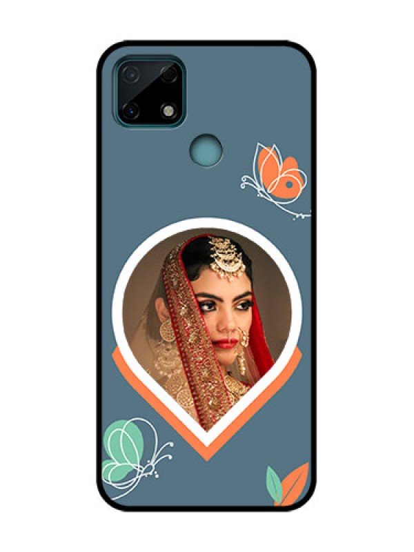 Custom Realme C25 Custom Metal Phone Case - Droplet Butterflies Design