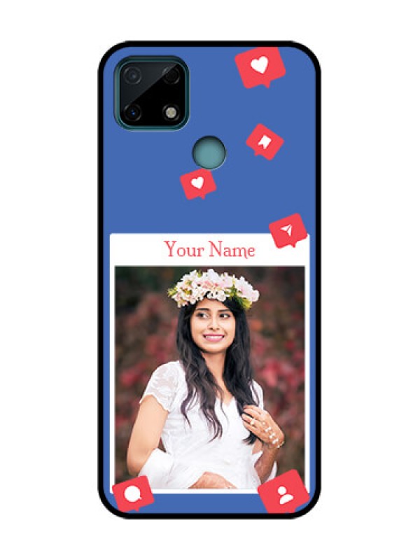Custom Realme C25 Custom Metal Phone Case - Like Share And Comment Design