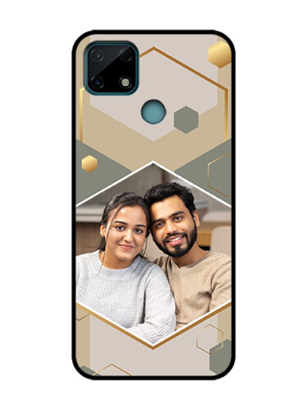 Custom Realme C25 Custom Metal Phone Case - Stylish Hexagon Pattern Design