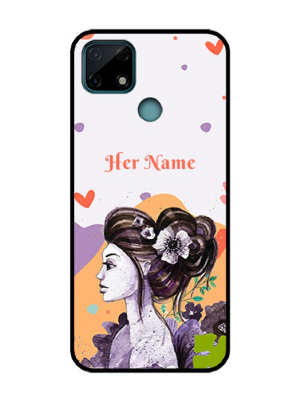 Custom Realme C25 Custom Metal Phone Case - Woman And Nature Design