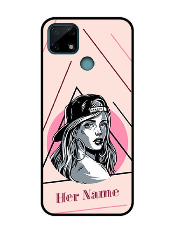 Custom Realme C25 Custom Metal Phone Case - Rockstar Girl Design