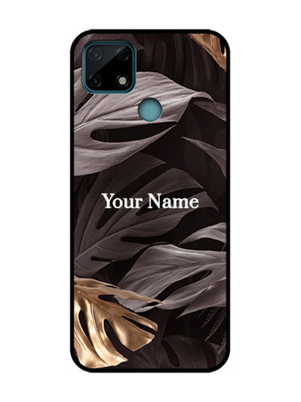 Custom Realme C25 Custom Metal Phone Case - Wild Leaves Digital Paint Design