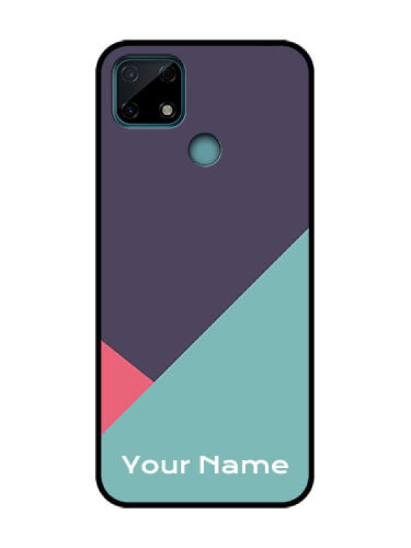 Custom Realme C25 Custom Metal Phone Case - Tri Color Abstract Design