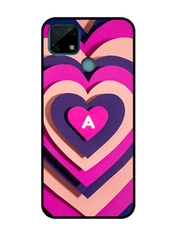 Custom Realme C25 Custom Metal Phone Case - Cute Heart Pattern Design