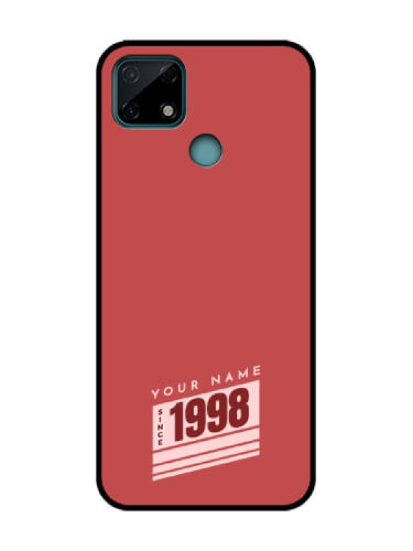 Custom Realme C25 Custom Metal Phone Case - Red Custom Year Of Birth Design