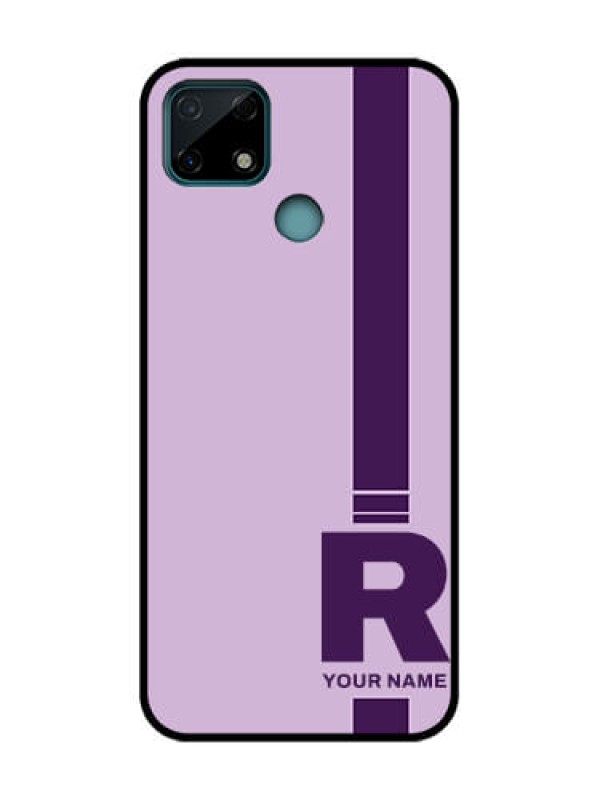 Custom Realme C25 Custom Metal Phone Case - Simple Dual Tone Stripe With Name Design