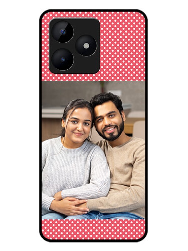 Custom Realme C51 Custom Metal Phone Case - White Dotted Design