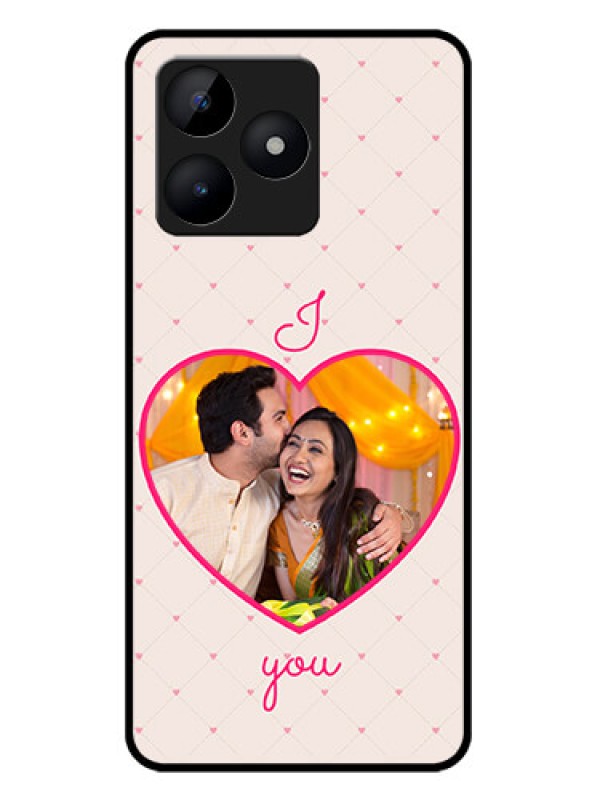 Custom Realme C51 Custom Metal Phone Case - Heart Shape Design