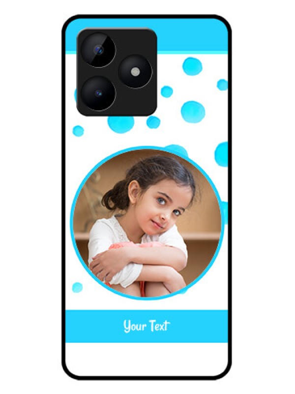 Custom Realme C51 Custom Metal Phone Case - Blue Bubbles Pattern Design
