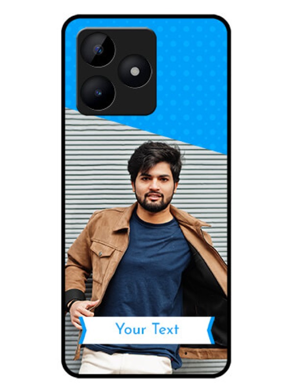 Custom Realme C51 Custom Metal Phone Case - Simple Blue Color Design