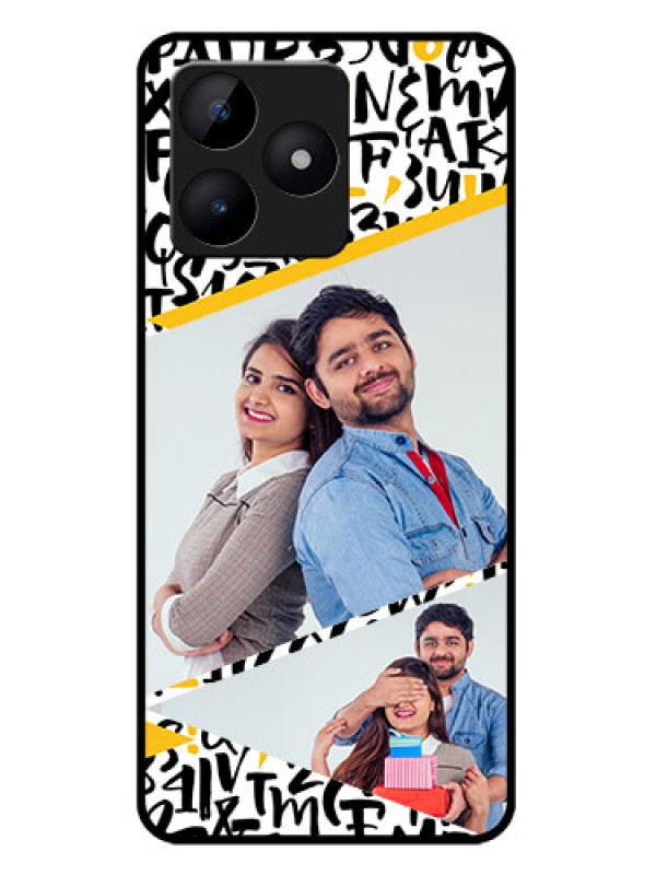 Custom Realme C51 Custom Metal Phone Case - Letters Pattern Design