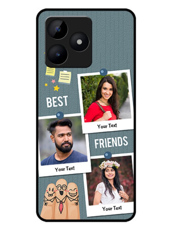 Custom Realme C51 Custom Metal Phone Case - Sticky Frames And Friendship Design