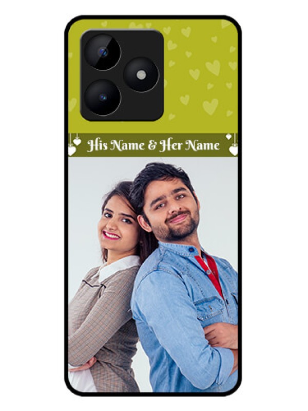 Custom Realme C51 Custom Metal Phone Case - You and Me Heart Design