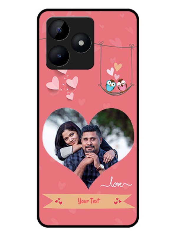 Custom Realme C51 Custom Metal Phone Case - Peach Color Love Design