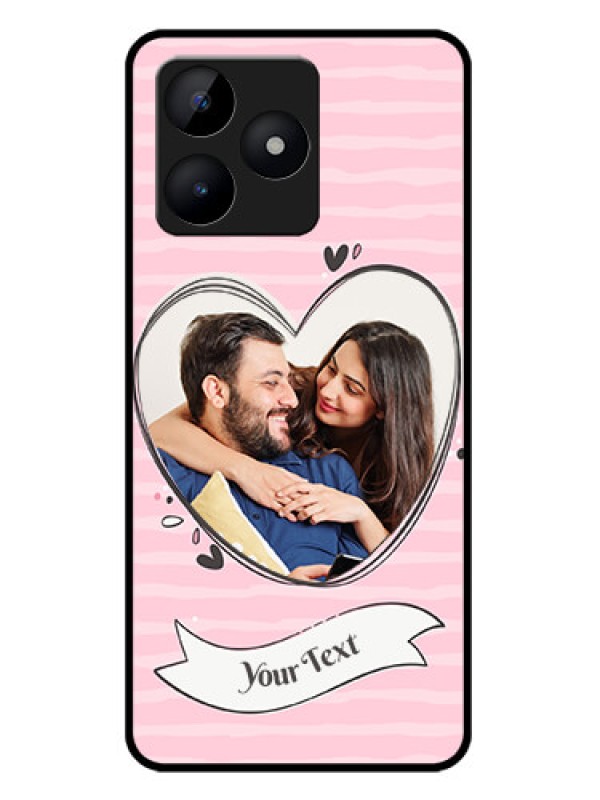 Custom Realme C51 Custom Metal Phone Case - Vintage Heart Design
