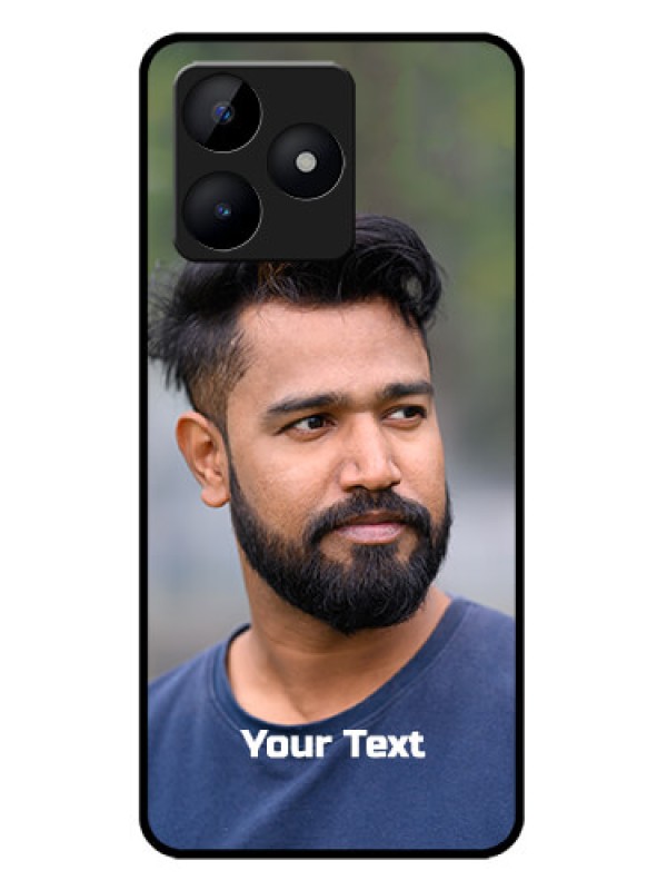 Custom Realme C51 Custom Metal Phone Case - Photo With Text Design