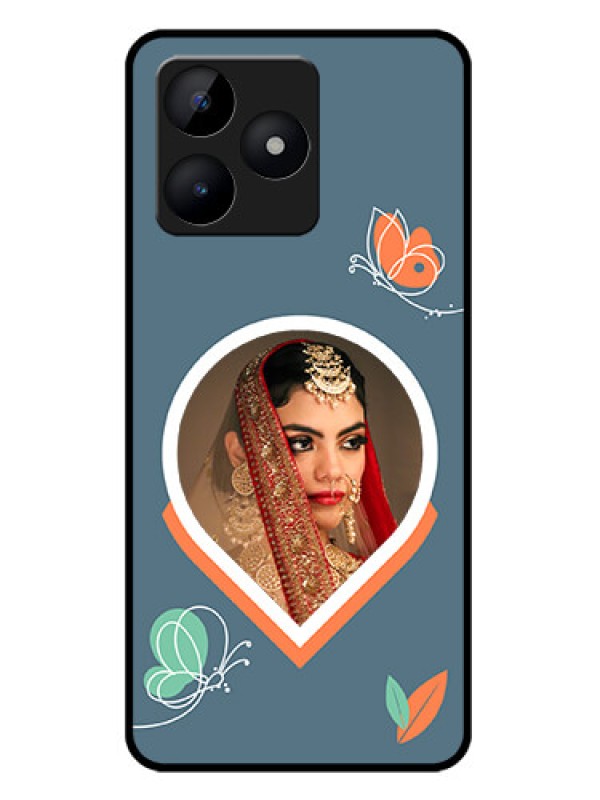 Custom Realme C51 Custom Metal Phone Case - Droplet Butterflies Design