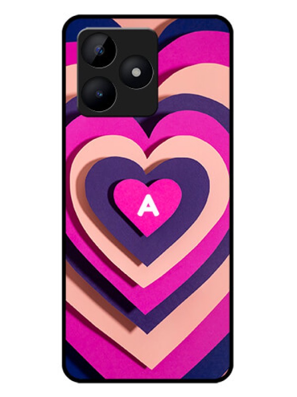 Custom Realme C51 Custom Metal Phone Case - Cute Heart Pattern Design
