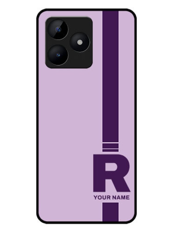 Custom Realme C51 Custom Metal Phone Case - Simple Dual Tone Stripe With Name Design