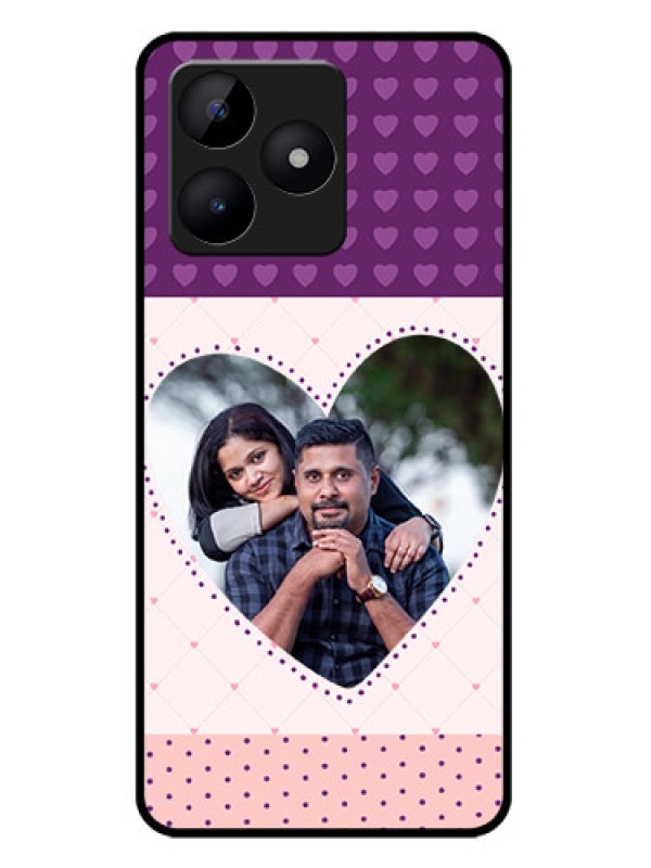 Custom Realme C53 Custom Metal Phone CaseViolet Love Dots Design