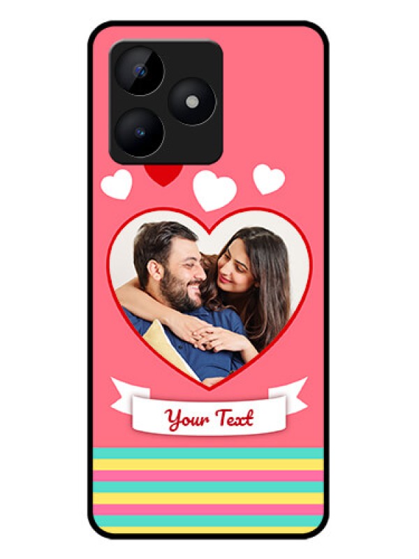 Custom Realme C53 Custom Metal Phone CaseLove Shapes Doodle Design