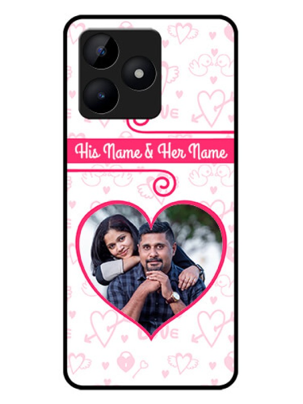 Custom Realme C53 Custom Metal Phone CaseHeart Shape Love Design