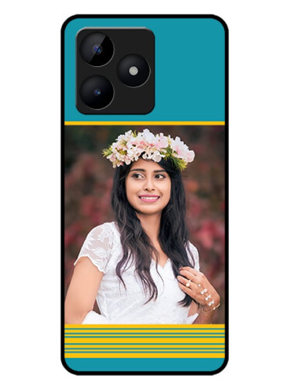 Custom Realme C53 Custom Metal Phone CaseYellow and Blue Design