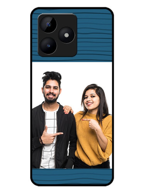 Custom Realme C53 Custom Metal Phone CaseBlue Pattern Cover Design