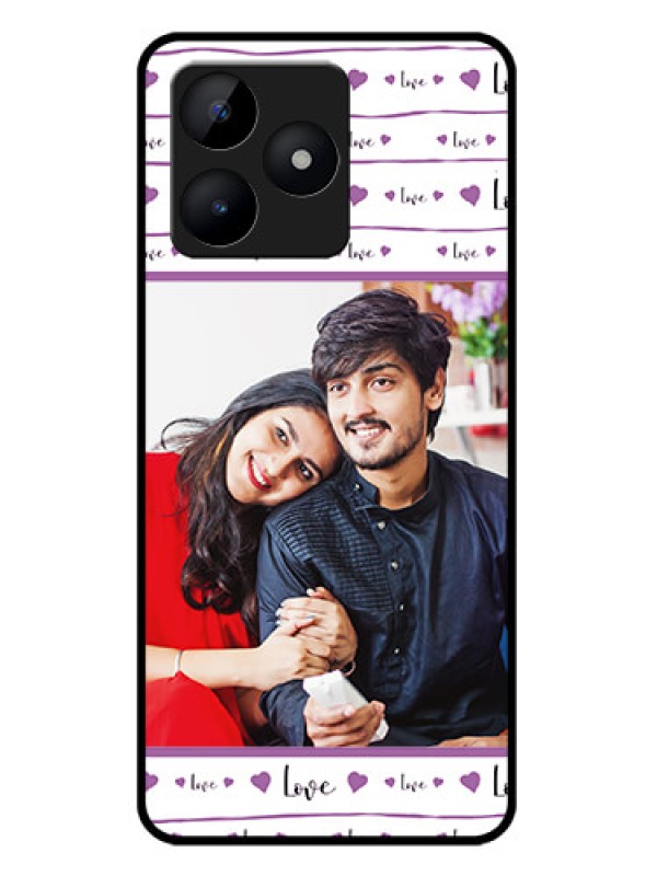 Custom Realme C53 Custom Metal Phone CaseCouples Heart Design