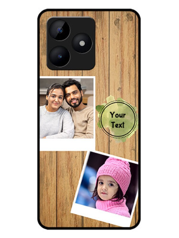 Custom Realme C53 Custom Metal Phone CaseWooden Texture Design