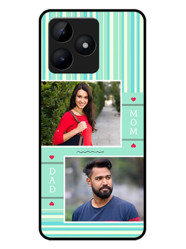 Custom Realme C53 Custom Metal Phone CaseMom and Dad Pic Design